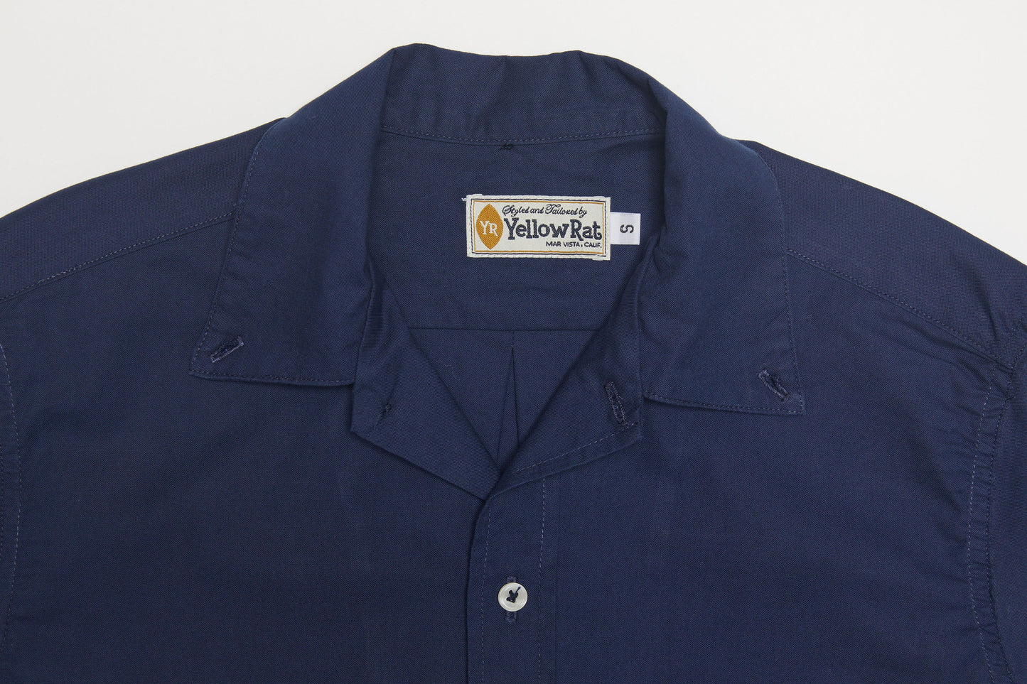Converitble Collar Button-down Shirt (Navy)