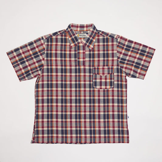 40s Pull-over Shirt (Navy x Wine)