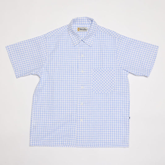 50s Round Collar Shirt (Blue)