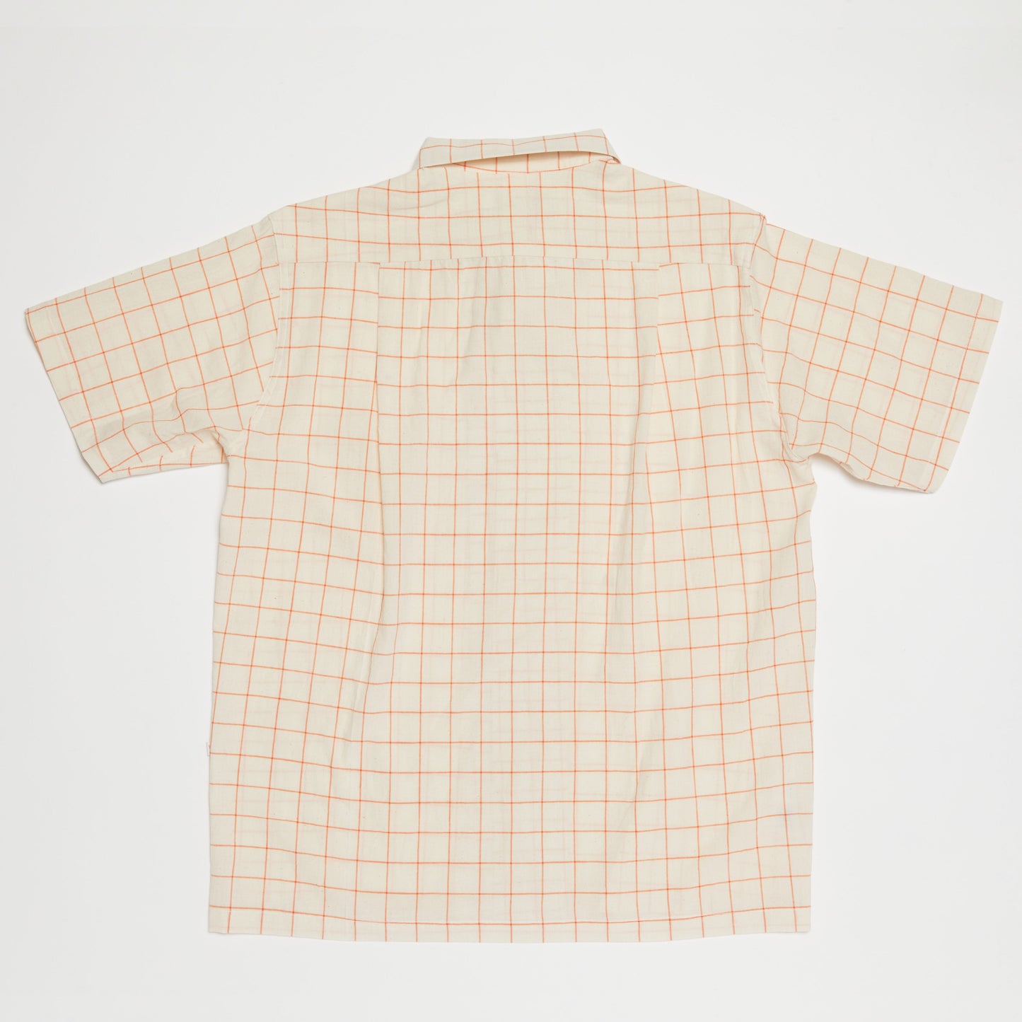 Round Collar Shirt (Orange x Natural)