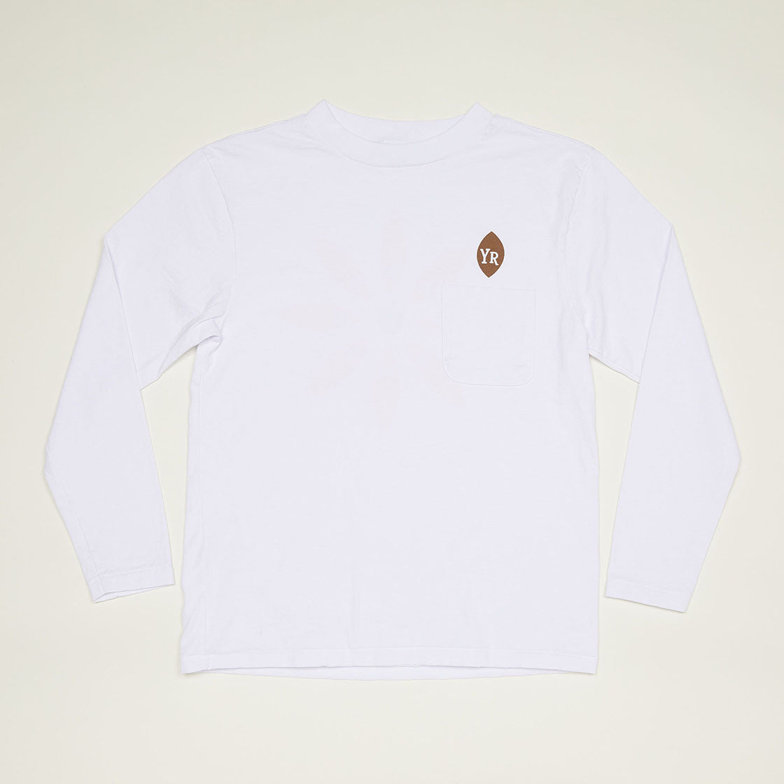 YR Flower Mock Neck Long Sleeve T-Shirt (White)