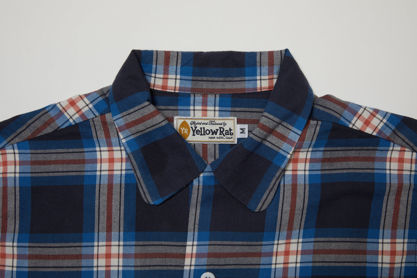 Round Collar Long Sleeve Shirt III (Navy x Red)