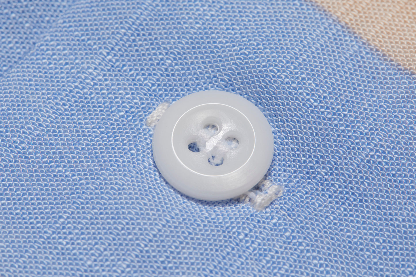 Round Collar Shirt (Blue x Peach)