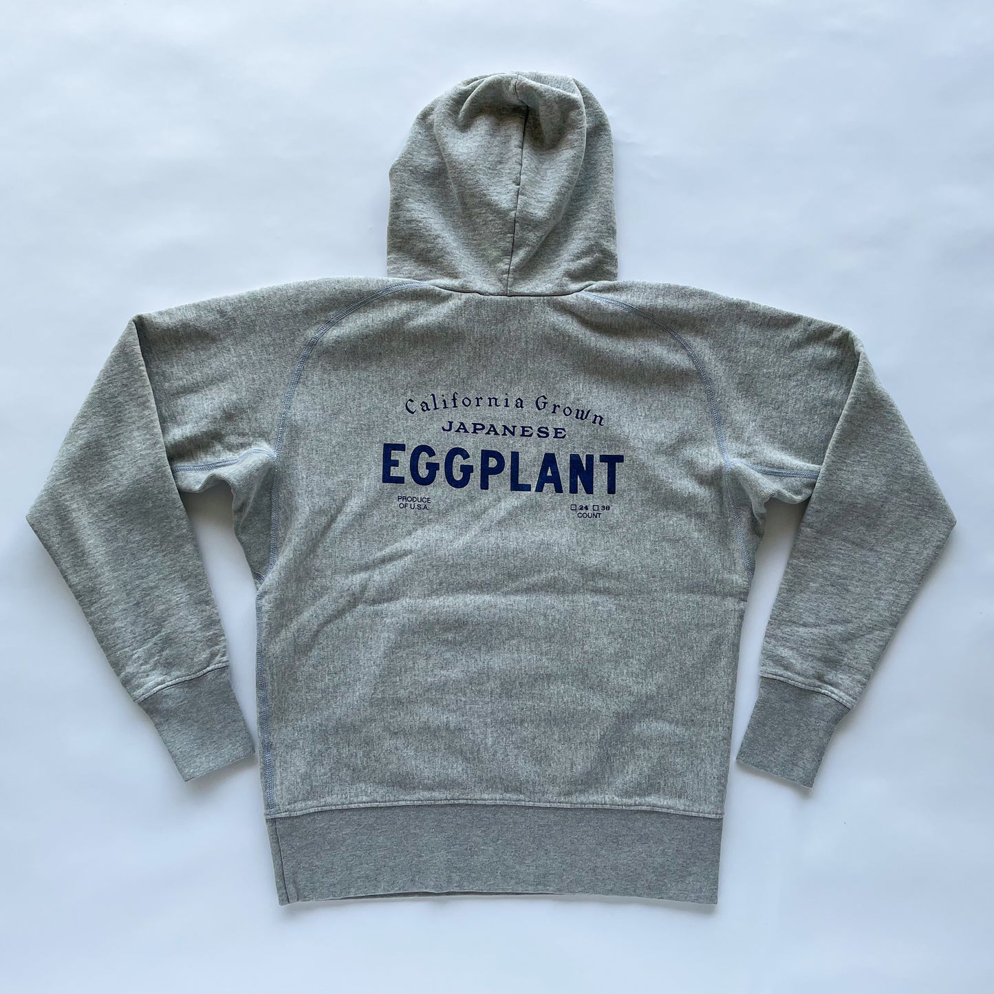Japanese Eggplant Pull-over Hooded Sweatshirt (Heather Gray)