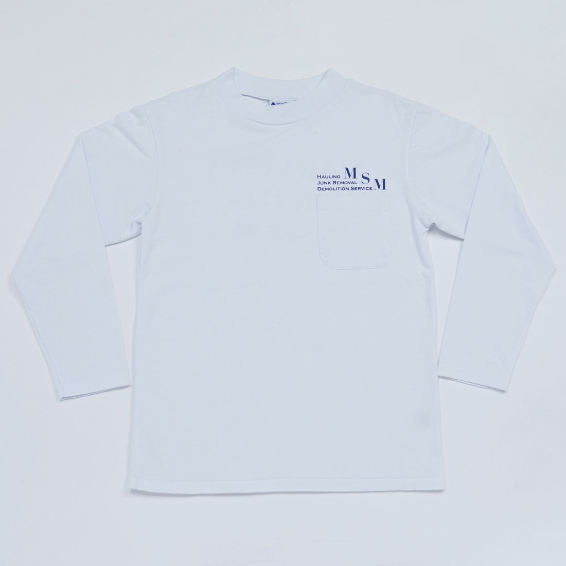 MSM Mock Neck Long Sleeve Tee (White)