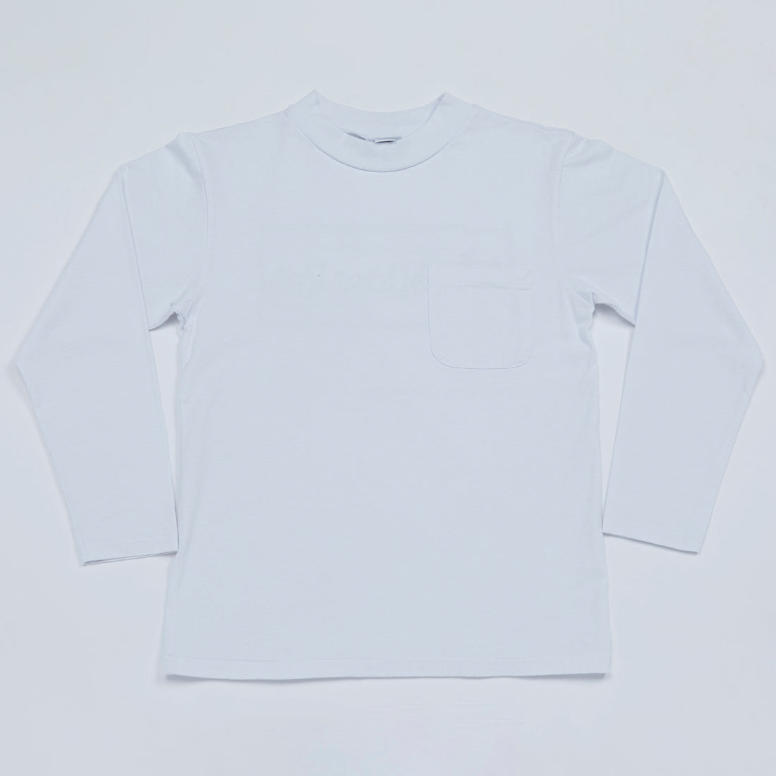 Mock Neck Long Sleeve Tee (White)