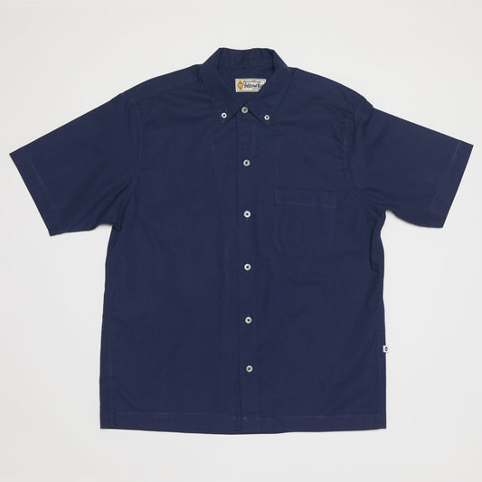 Converitble Collar Button-down Shirt (Navy)