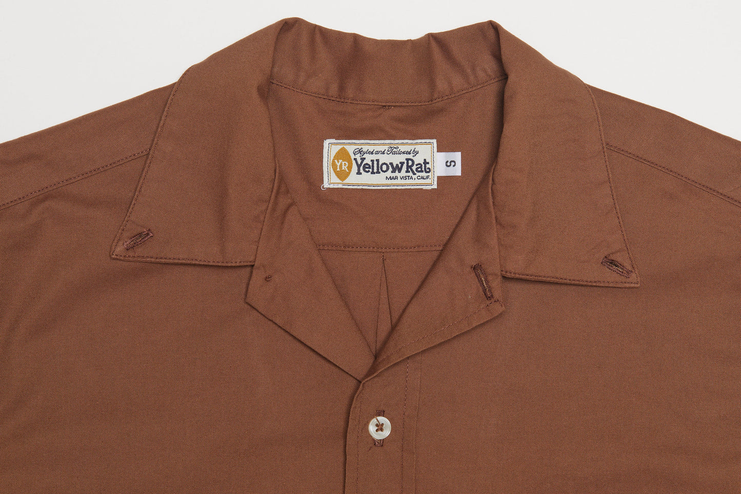 Converitble Collar Button-down Shirt (Brown)