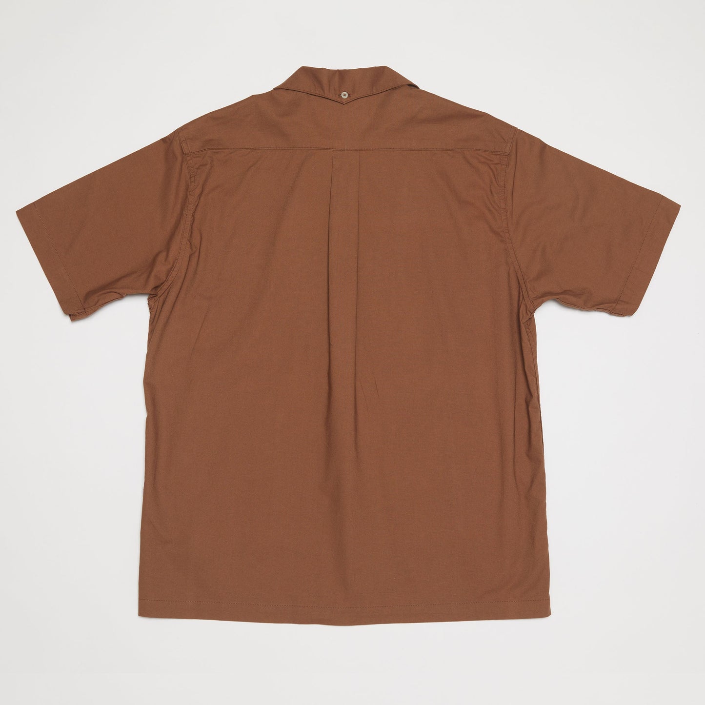 Converitble Collar Button-down Shirt (Brown)