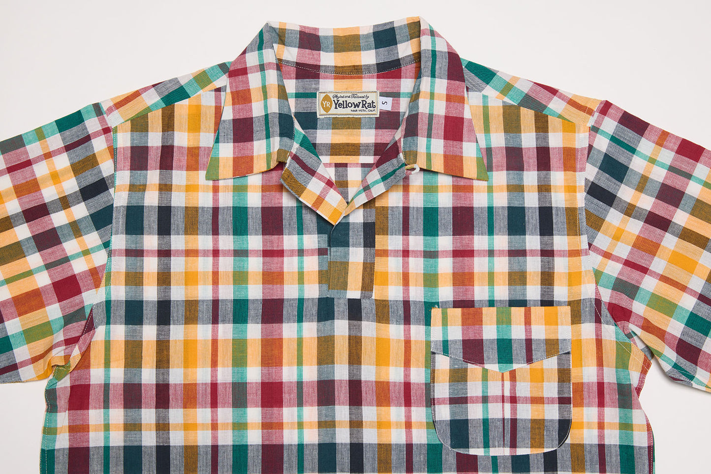 40s Pull-over Shirt (Wine x Yellow)