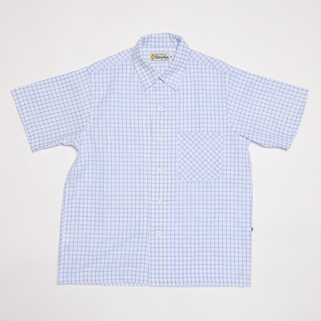 50s Round Collar Shirt (Blue)
