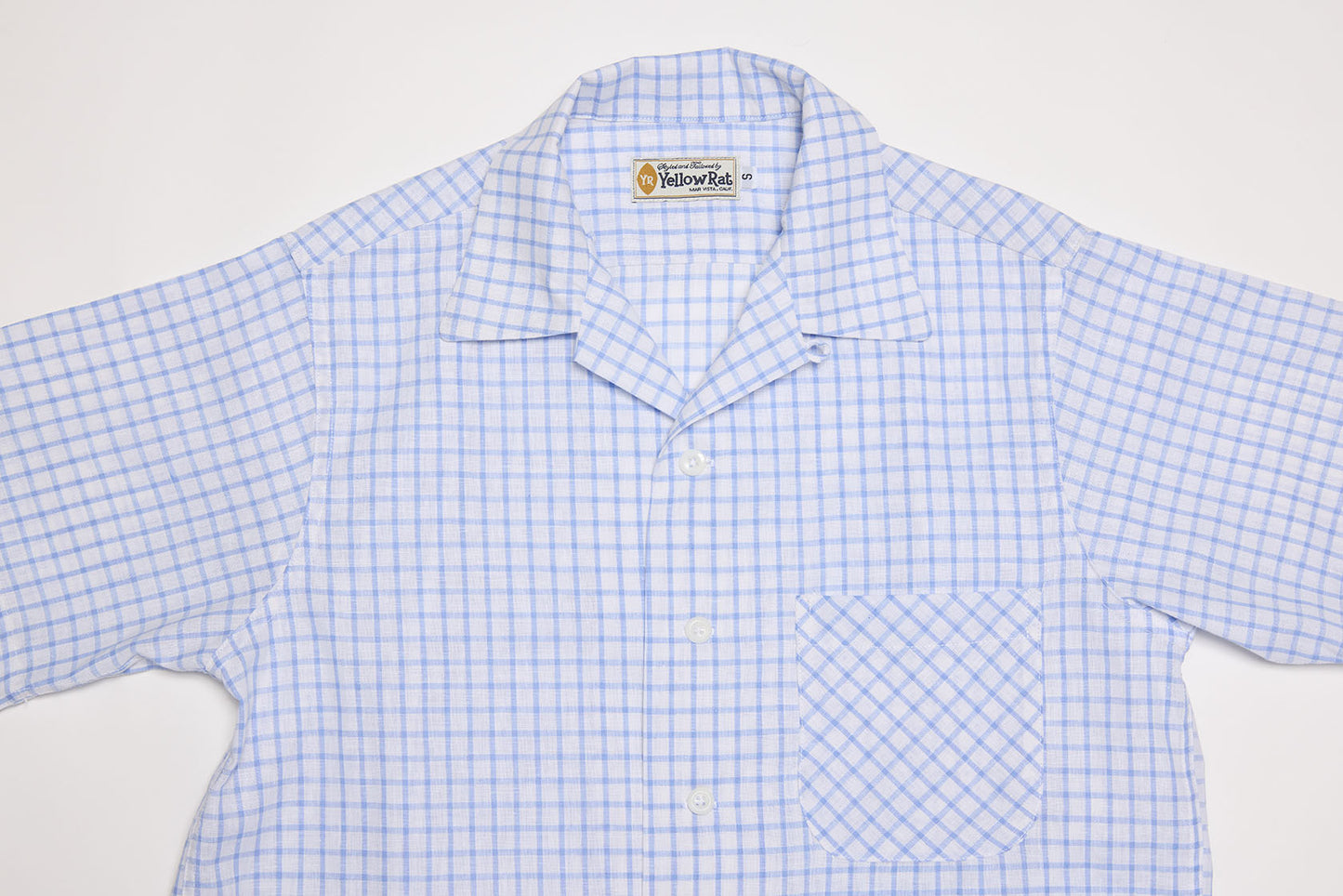 50s Round Collar Shirt (Blue)