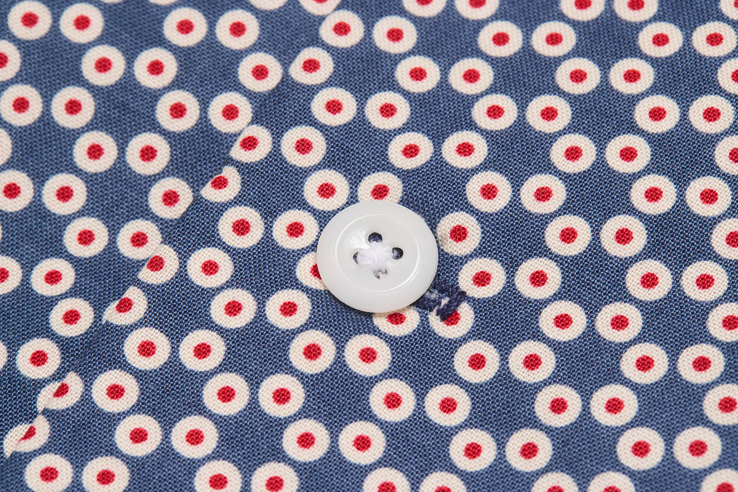 50s Round Collar Shirt (Blue)