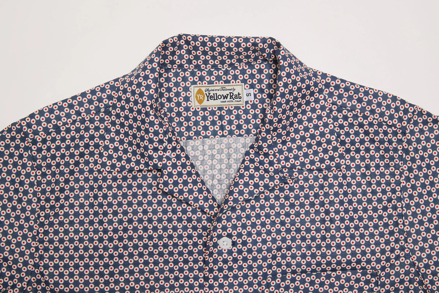 50s Round Collar Shirt (Blue)