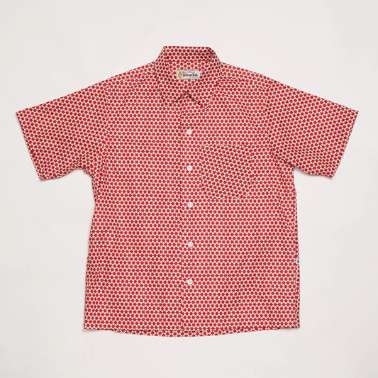 50s Round Collar Shirt (Red)