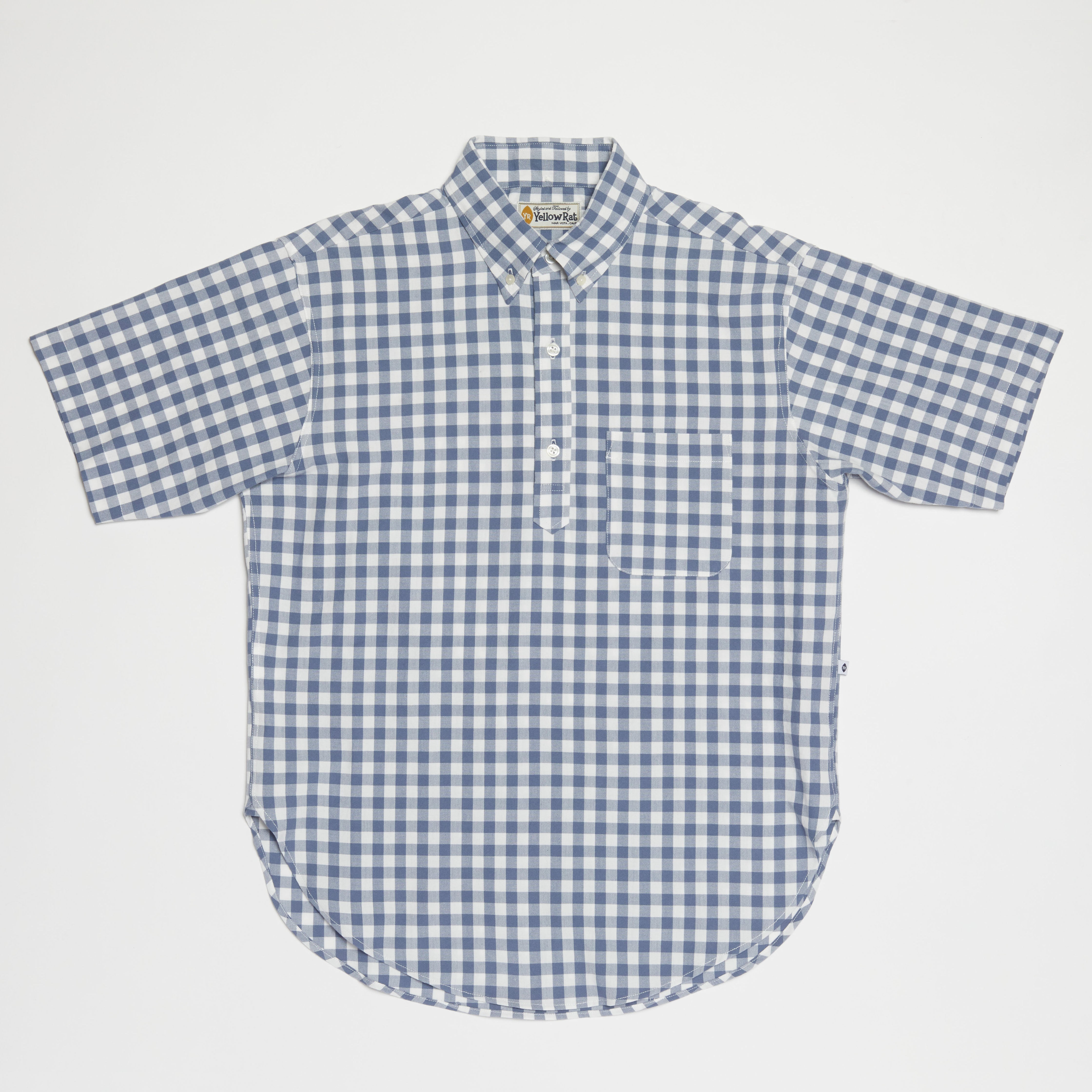 Pull-over Button-down Shirt (Blue)