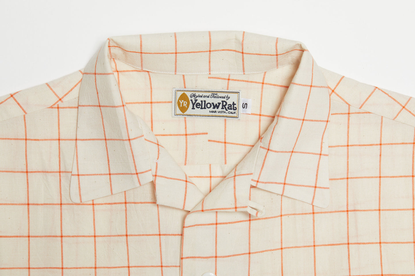 Round Collar Shirt (Orange x Natural)