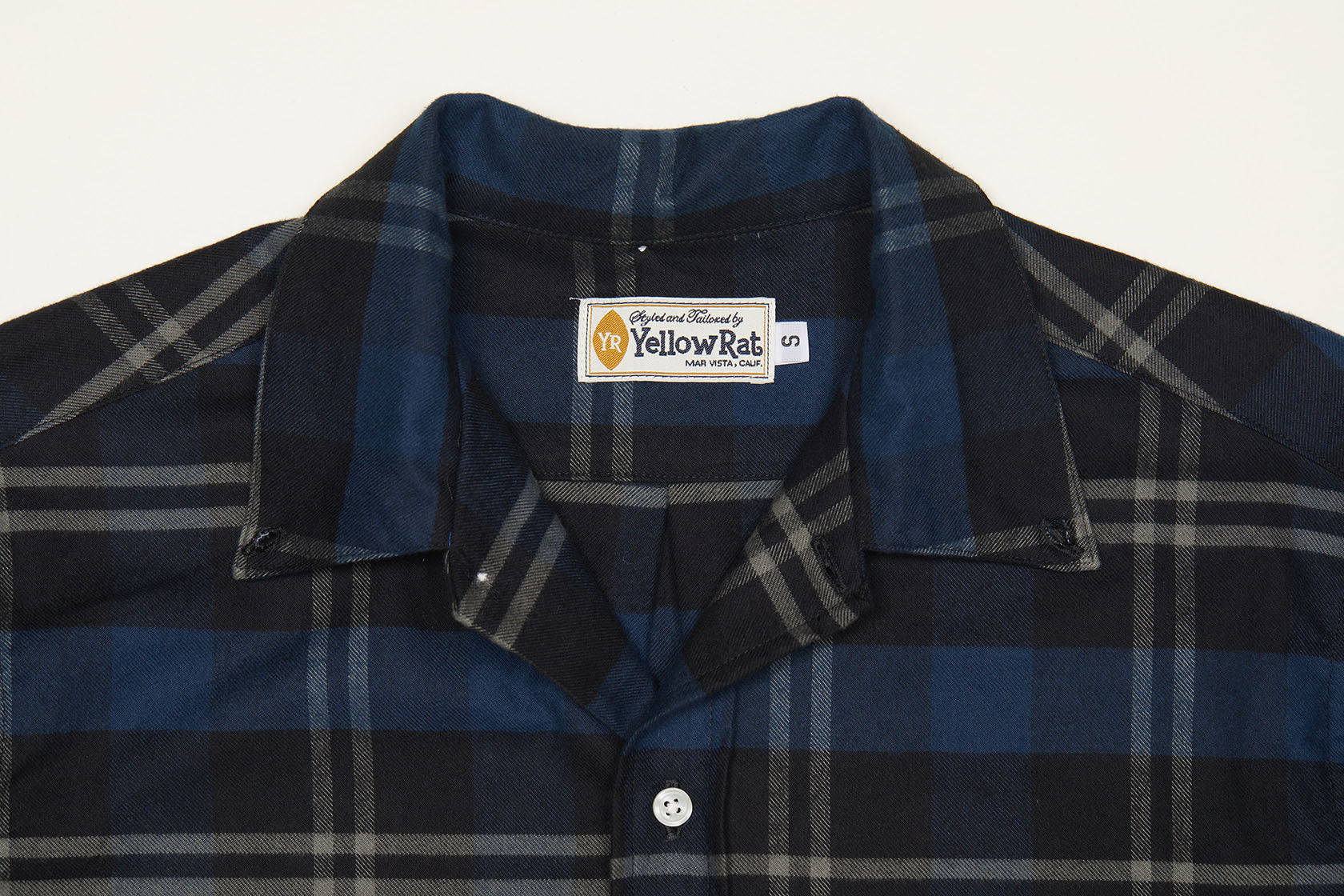 Convertible Collar Button-down Shirt (Navy x Black) – Yellow Rat