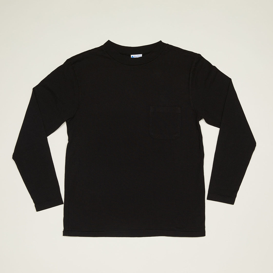 Mock Neck Long Sleeve T-Shirt (Black)