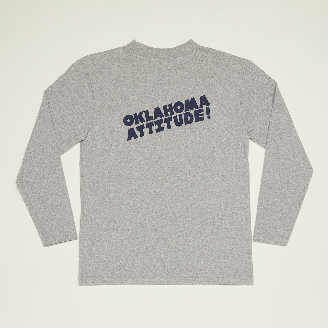 Oaklahoma Attitude Mock Neck Long Sleeve T-Shirt (Heather Gray)