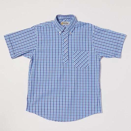 Pull-over Button-down Shirt II (Royal x Light Blue)