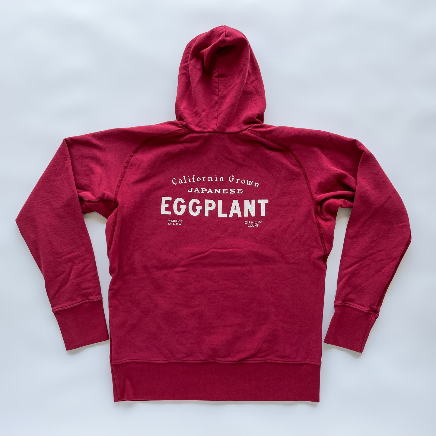 Japanese Eggplant Pull-over Hooded Sweatshirt (Wine)