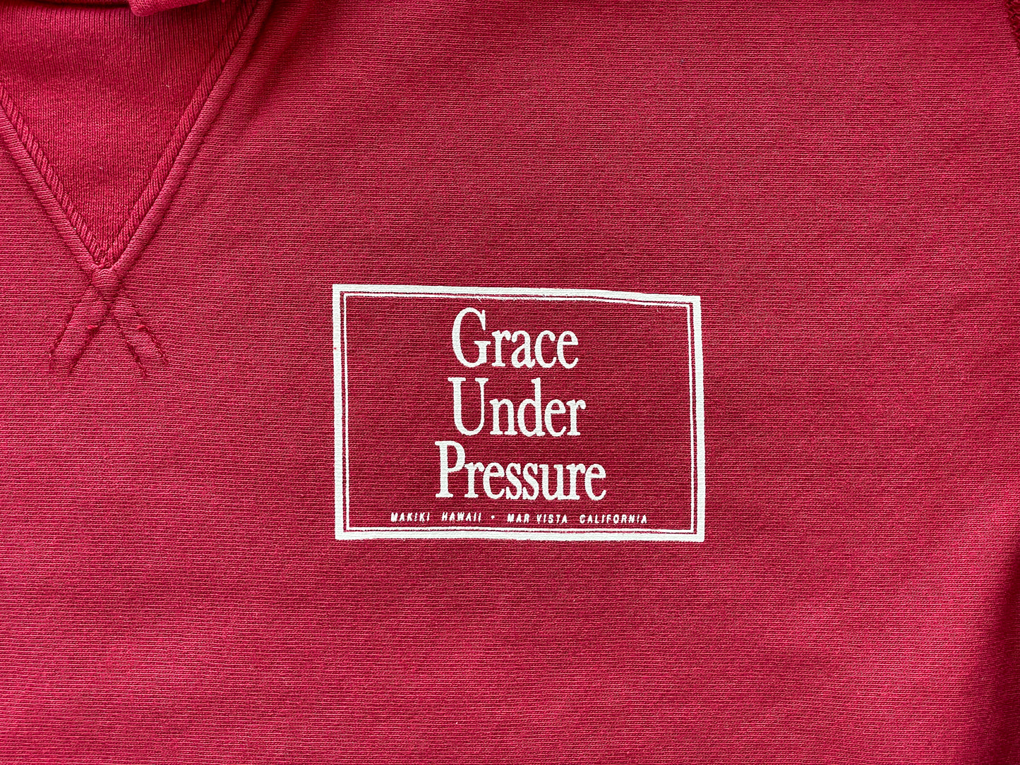Grace Under Pressure Pull-over Hooded Sweatshirt (Wine)